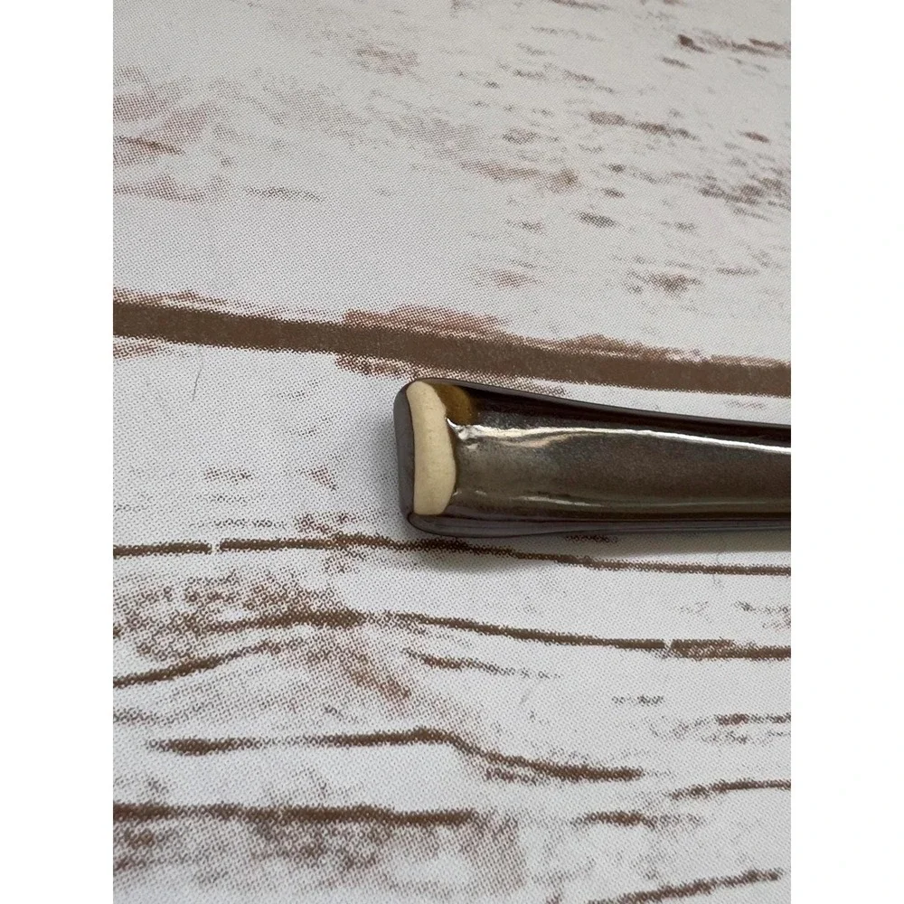 Pottery Barn Gravy Boat‎ with Ladle Bronze Leaf Design Metallic Glaze OS